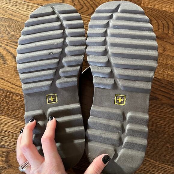 Dr Doc Martens Y2K Stitched Leather Canvas Shoe Mens 11 Brown Lace Up Bowling - Picture 6 of 9